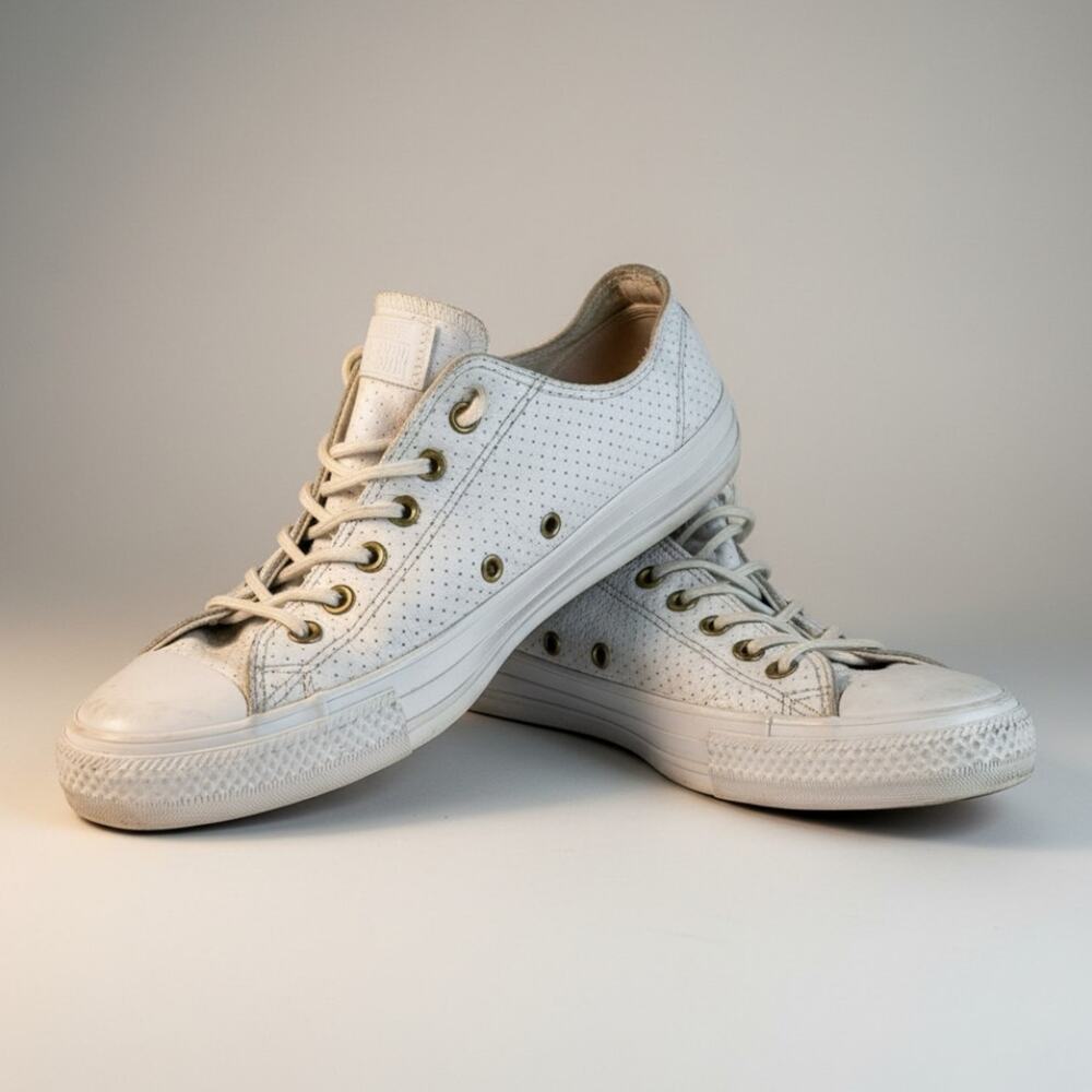 Converse Chuck Taylor All Star Low White Leather Sneakers Mens 11